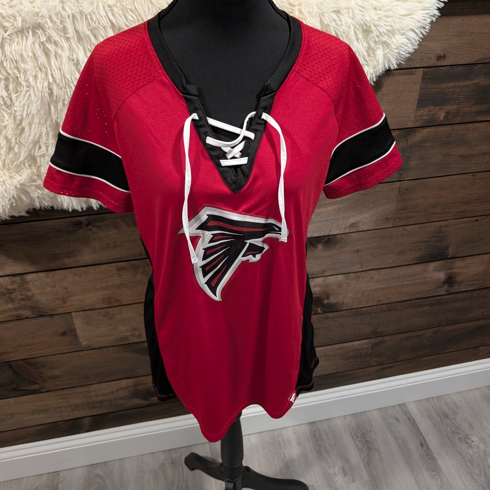 Fanatics Red and Black Lace-Up Women's Jersey